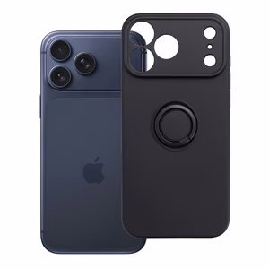 Silikoninis „Ring“ dėklas, skirtas „iPhone 17 Pro Max / 18 Pro Max“ – juodas