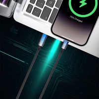 Blavec Laidas Velox pintas - Typ C na Typ C - PD 240W 5A LED display 1,2 metra Apple CarPlay/Android Auto (CVE-CC5B12) juodas