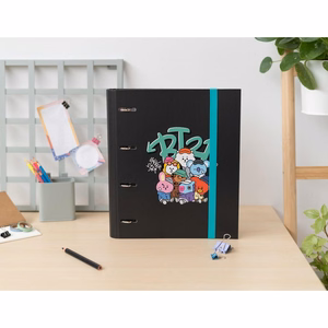 BT21 Street Mood A4 segtuvas su 4 žiedais ir elastine juostele