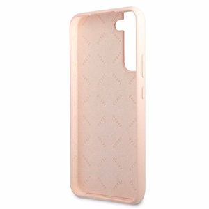 Dėklas telefonui Guess GUHCS22MLSLMGPP S22+ S906 rožinis kietasis dėklas Silikoninis Script Metal Logo