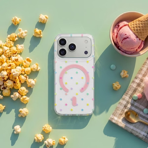 Bubble Dots Mag dėklas iphone 16 Pro Max 6,9" baltas