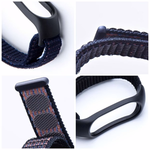 Nailoninis dirželis XIAOMI Mi Band 5 / 6 / 7 juodas (05)