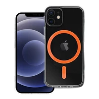 Drop Glue spalvingas magnetinis dėklas telefonui, suderinamas su MagSafe, skirtas IPHONE 12 MINI, oranžinis