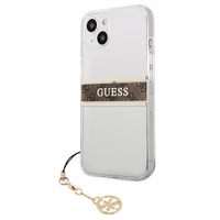 Guess GUHCP13SKB4GBR iPhone 13 mini 5.4" permatomas kietas dėklas 4G Rudas Dirželis Žavesio
