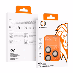Tel Protect Titanium Lens 99% AR skaidrūs grūdinti apsauginiai stiklai Apple iPhone 18 Pro / 18 Pro Max kameros lęšiams (3 vnt.)