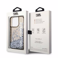 Karl Lagerfeld Liquid Glitter Elong dėklas telefonui iPhone 14 Pro Max - juodas