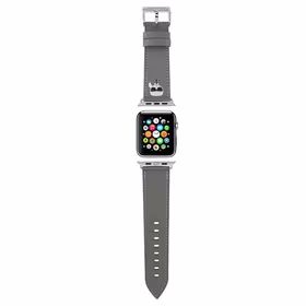 Karl Lagerfeld KLAWMOKHG Apple Watch dirželis 38/40 / 41mm sidabrinis / sidabrinis dirželis Saffiano Karl Heads