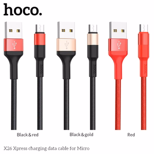 USB kabelis Hoco X26 microUSB 1.0m juodas-auksinis