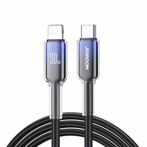 Кабель Joyroom S-A42 Crystal-Clear Series 30W USB-C - Lightning 1,2 м - чёрный