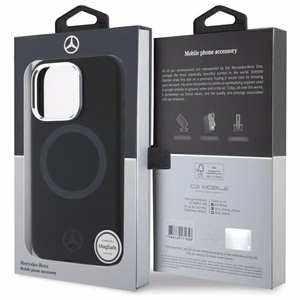 Mercedes силиконовый Чехол тональный логотип MagSafe iPhone 16 Pro Max - чёрный