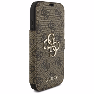 Guess Book 4G Metal Logo dėklas telefonui iPhone 17 Pro - rudas