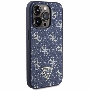Guess GUHCP15XPG4GPB iPhone 15 Pro Max 6.7" mėlynas dėklas 4G Triangle Metal Logo