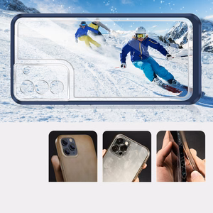 Clear 3in1 dėklas Samsung Galaxy S23+ silikoninis dėklas su rėmeliu mėlynas
