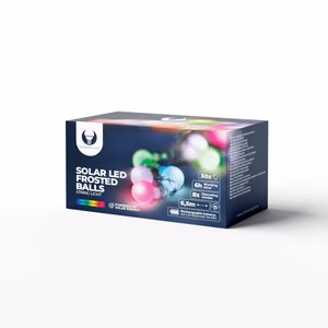 Lempučių girlianda saulės LED FROSTED BALLS SFB62 6,5m 30 burbulų įvairiaspalvė Forever Light
