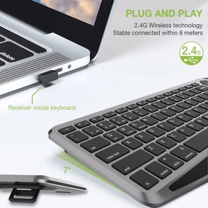 Techly ICTB9801TB klaviatūra Universalus RD belaidis ryšys + „Bluetooth“ QWERTY Anglų (JAV) Juoda
