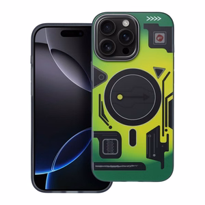 Dėklas telefonui FORCELL F-PROTECT su dviejų sluoksnių 4D technologija, militarinio kritimo testo suderinamas su MagSafe skirtas IPHONE 16 PRO MAX žalias