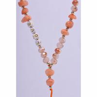 LOVE telefono dirželis, pakabukas / virvelės ilgis 44 cm (22 cm kilpoje) / ant rankos – oranžinis