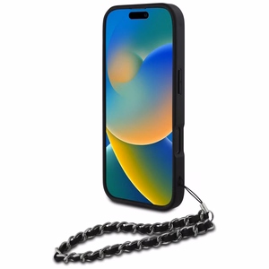 Karl Lagerfeld Saffiano Crystals su grandine dėklas telefonui iPhone 16 Pro - juodas