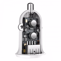 Automobilinis įkroviklis Baseus "Grain Pro" baltas 4.8A (2xUSB)