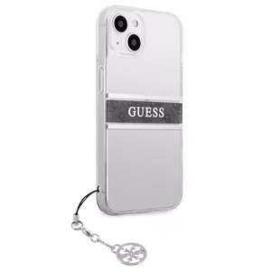 Guess GUHCP13SKB4GGR iPhone 13 mini 5.4" прозрачный жёсткий чехол 4G Gray Strap Charm