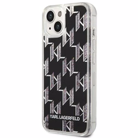 Karl Lagerfeld KLHCP14SLMNMK iPhone 14 6.1 "kietasis dėklas juodas / juodas skystas blizgutis Monogram