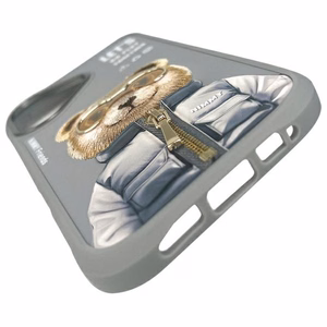 Nimmy Cool&Cute 2.0 Meškos dėklas telefonui iPhone 16 - pilkas