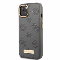 Guess GUHMP13MSAPSTG iPhone 13 6.1" pilkas/pilkas kietas dėklas Peony Logo Plate Magnetinis