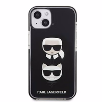 Karl Lagerfeld KLHCP13STPE2TK iPhone 13 mini 5,4 "juodas kietas dėklas Karl & Choupette Head
