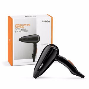 BaByliss Travel Dry 2000 5344E – plaukų džiovintuvas, 2000 W, juodas