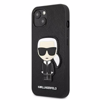 Karl Lagerfeld Saffiano Ikonik Karl's Patch Dėklas iPhone 13 mini - Juodas
