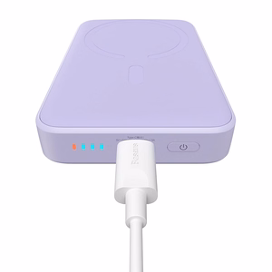 Maitinimo baterija "Baseus Magnetic Mini" 10000 mAh, USB-C 20W MagSafe (violetinė)
