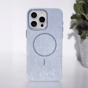 Glitter Thin Mag dėklas for iPhone 17 6,3" mėlynas