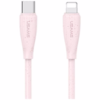 USAMS laidas Green Series SJ717 30W USB-C į Lightning 1m rožinis