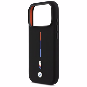 BMW M Silicon Tricolor Line MagSafe deklas iPhone 17 Pro - juodas