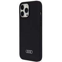 Audi silikoninis dėklas telefonui iPhone 13 Pro Max 6.7" juodas/juodas kietas dėklas AU-LSRIP13PM-Q3/D1-BK