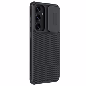 Nillkin CamShield Pro dėklas telefonui Samsung Galaxy S25 su kameros dangteliu - Juodas