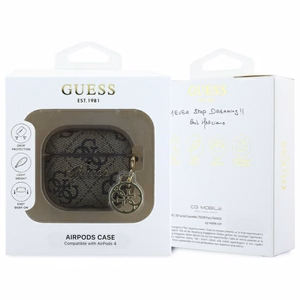 GUESS чехол для Apple AirPods 4 GUA4G4GSMW (PU 4G W / Charm) коричневый