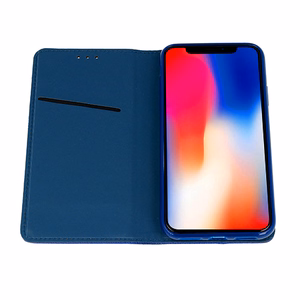 Išmanus knygos magnetinis dėklas telefonui XIAOMI REDMI NOTE 13 4G tamsiai mėlynas