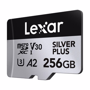 „Lexar High-Performance Silver Plus“ microSDXC atminties kortelė, 256 GB + adapteris