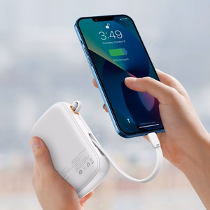 Baseus išorinė baterija 20000mAh Qpow Pro - USB + Type C - PD 20W su Lightning kabeliu (PPQD060202) balta