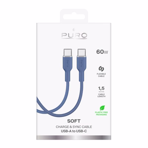 Puro ICON USB-C - USB-C laidas 1.5m - mėlynas