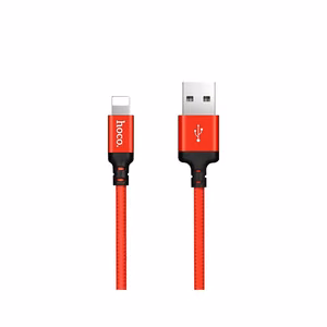 Кабель USB A to Lightning Hoco 1 м 4 чёрно-красный