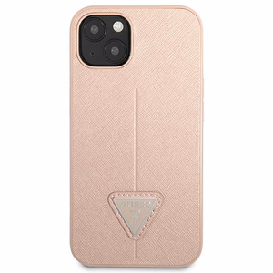 Guess GUHCP14MPSATLP iPhone 14 Plus 6.7 "rožinis/rožinis kietas dėklas SaffianoTriangle Logo