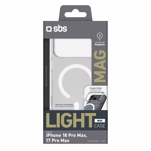 SBS Light Mag dėklas, skirtas iPhone 18 Pro Max / 17 Pro Max, suderinamas su MagSafe – skaidrus