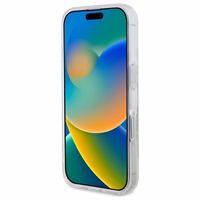 Guess GUHMP16MHFGERET iPhone 16 Plus 6.7" skaidrus kietas dėklas IML Glitter Circle Magnetinis