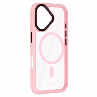 Liavec Hybrid Magsafe Skaidrus dėklas telefonui Iphone 16 šviesiai rožinis