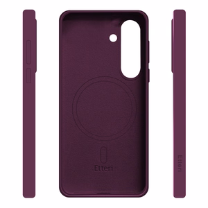 Etteri Silicone Mag dėklas, skirtas Samsung Galaxy S25, tamsios vyšnių spalvos