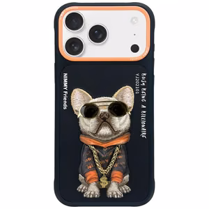 Nimmy Glasses Cool šuns dėklas telefonui iPhone 17 Pro - juodas