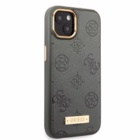 Guess GUHMP13MSAPSTG iPhone 13 6.1" pilkas/pilkas kietas dėklas Peony Logo Plate Magnetinis