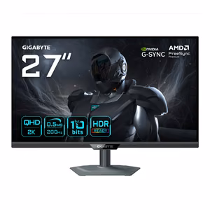 GIGABYTE G27Q20 27 col. QHD žaidimų monitorius 2560x1440 200Hz 0.5ms 350 cd/m2 G-Sync suderinamas FreeSync Premium HDR10 HDMI 2.0 DisplayPort 1.4